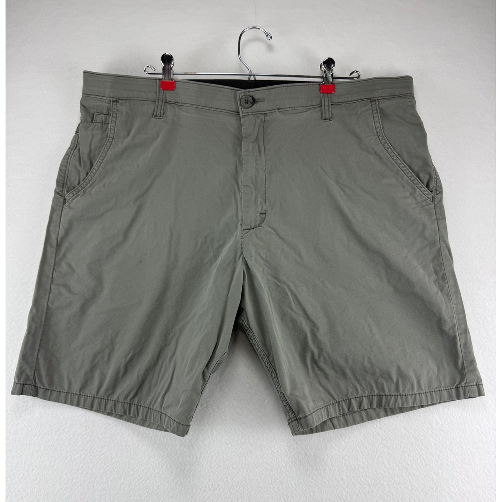 Wrangler Authentics Shorts Mens 40 Gray Chino Cotton Blend Casual Flat‎ Front